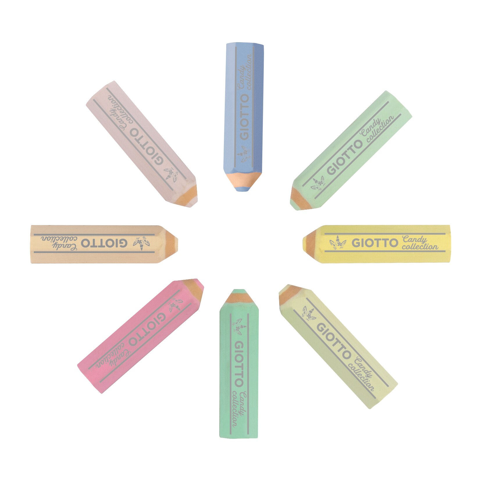 Giotto Borracha Pastel Gomma Candy Collection - Cx 8 uds 3