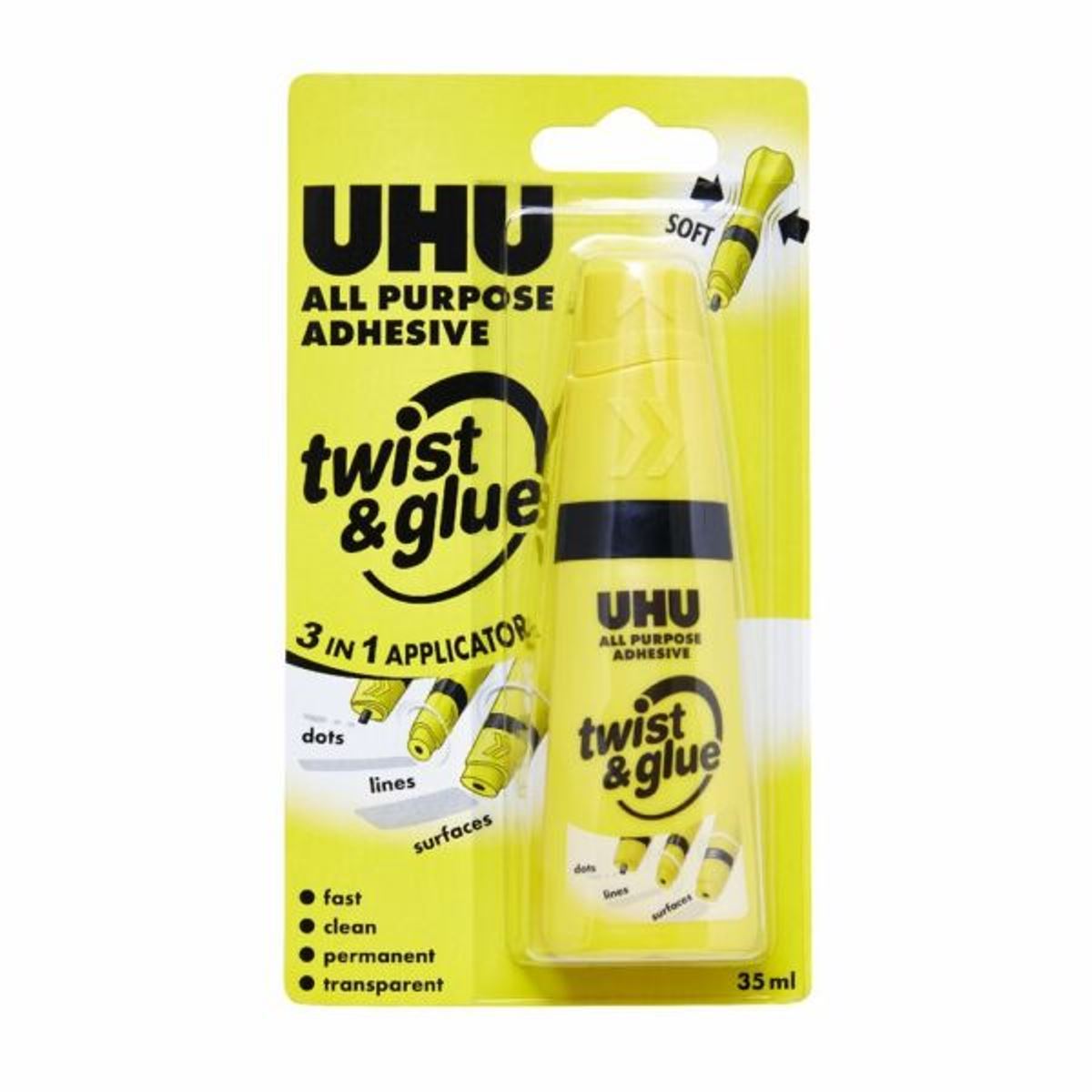 Blister Cola Universal Twist&Glue sem Solventes 35 ml amarelo 1