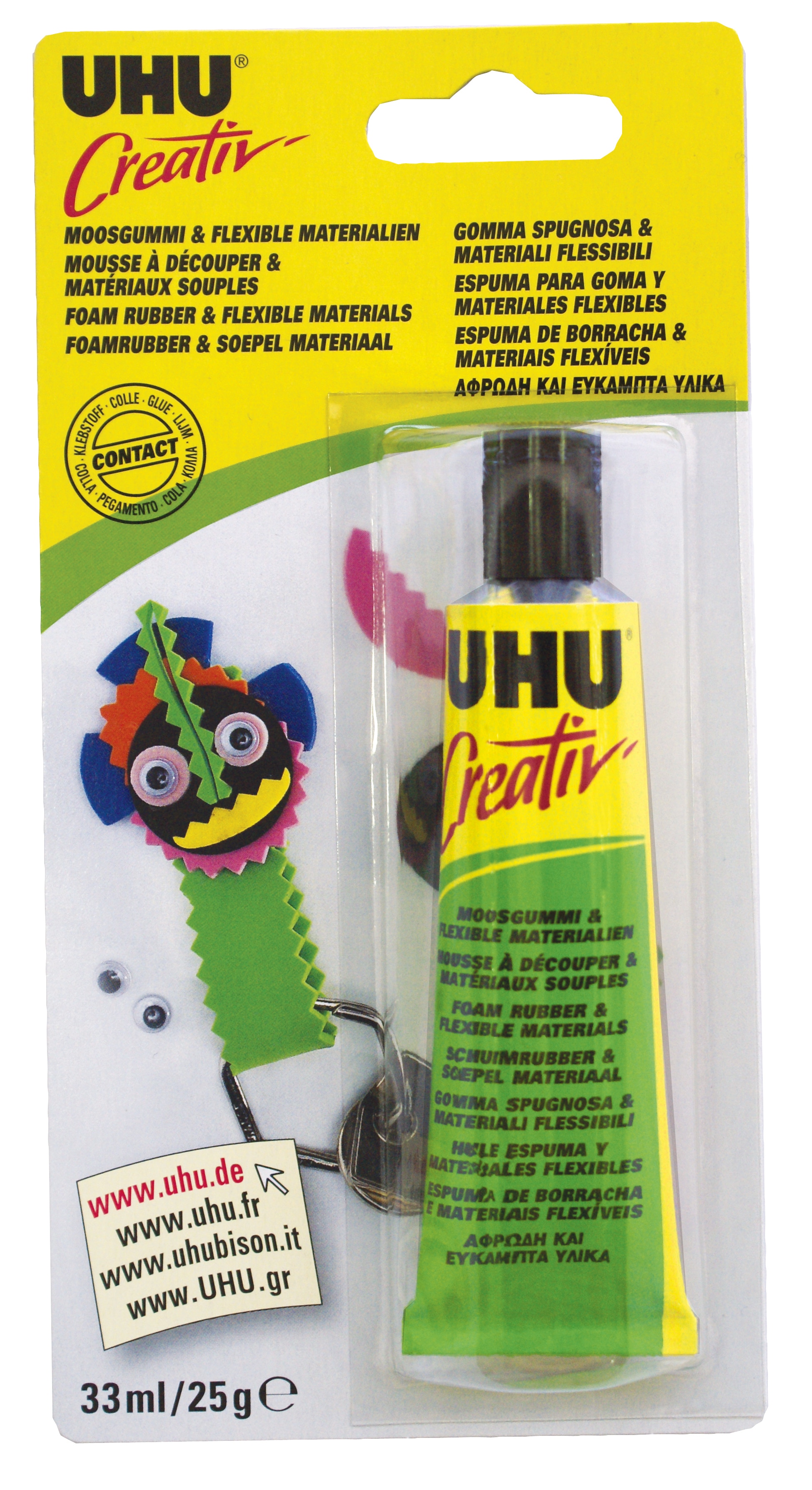 Blister Creativ para Borracha Eva e Materiais Flexíveis Tubo 33 ml amarelo 1