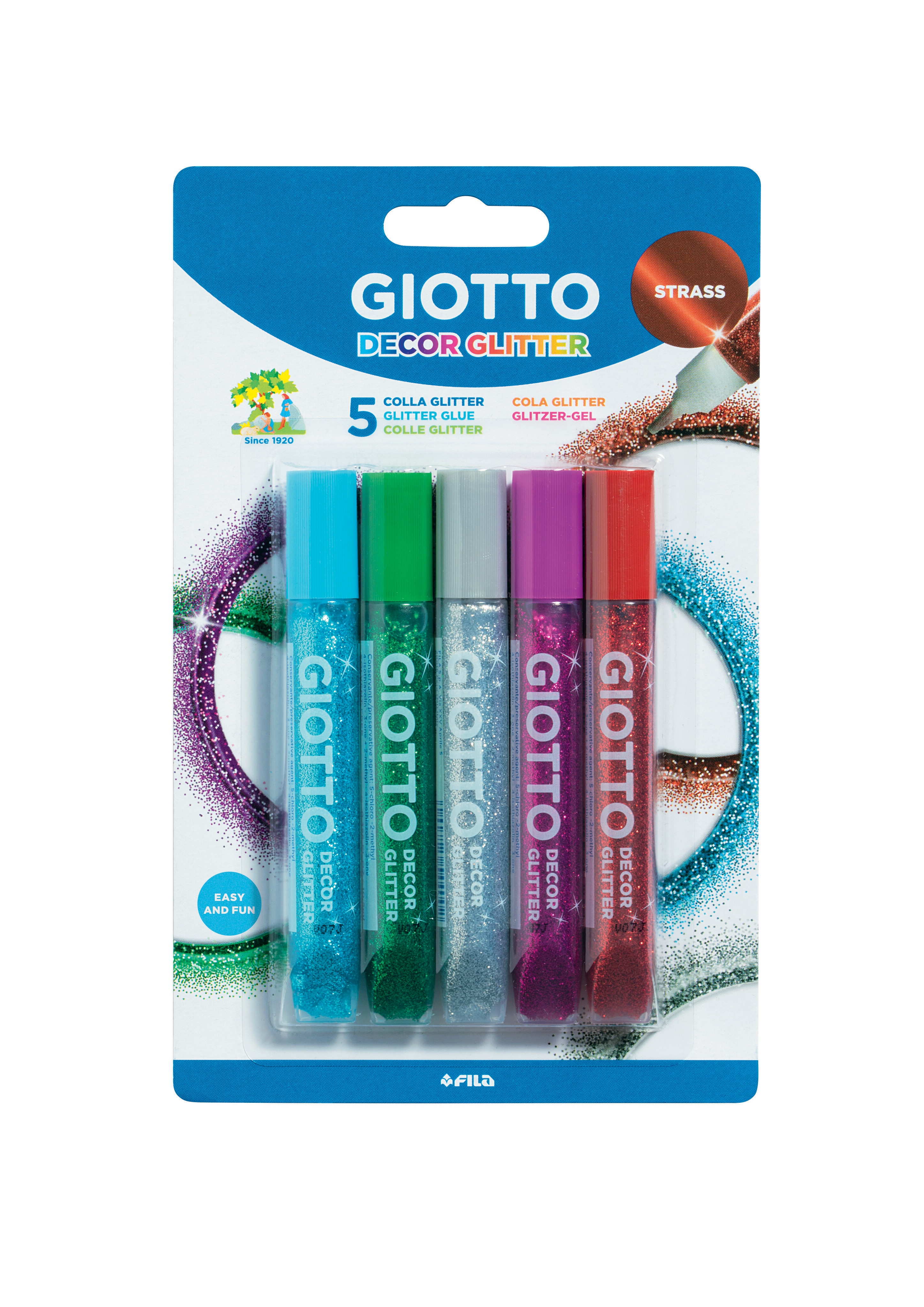Imagem 0 de Giotto Cola Decor Glitter Glue Strass 10,5ml Blister - 5 Uds.