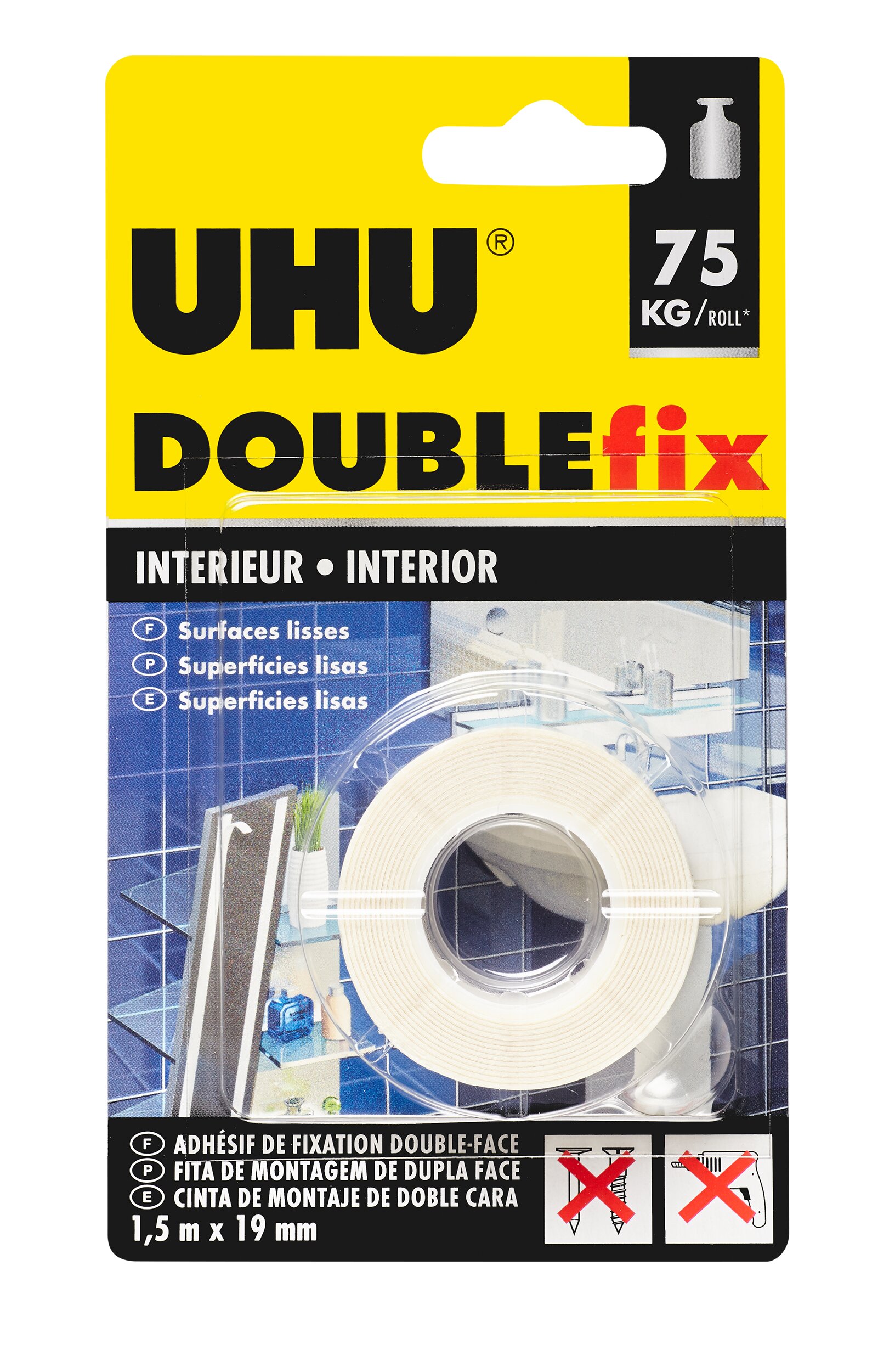 Fita Adesiva UHU Doublefix Interiores 1