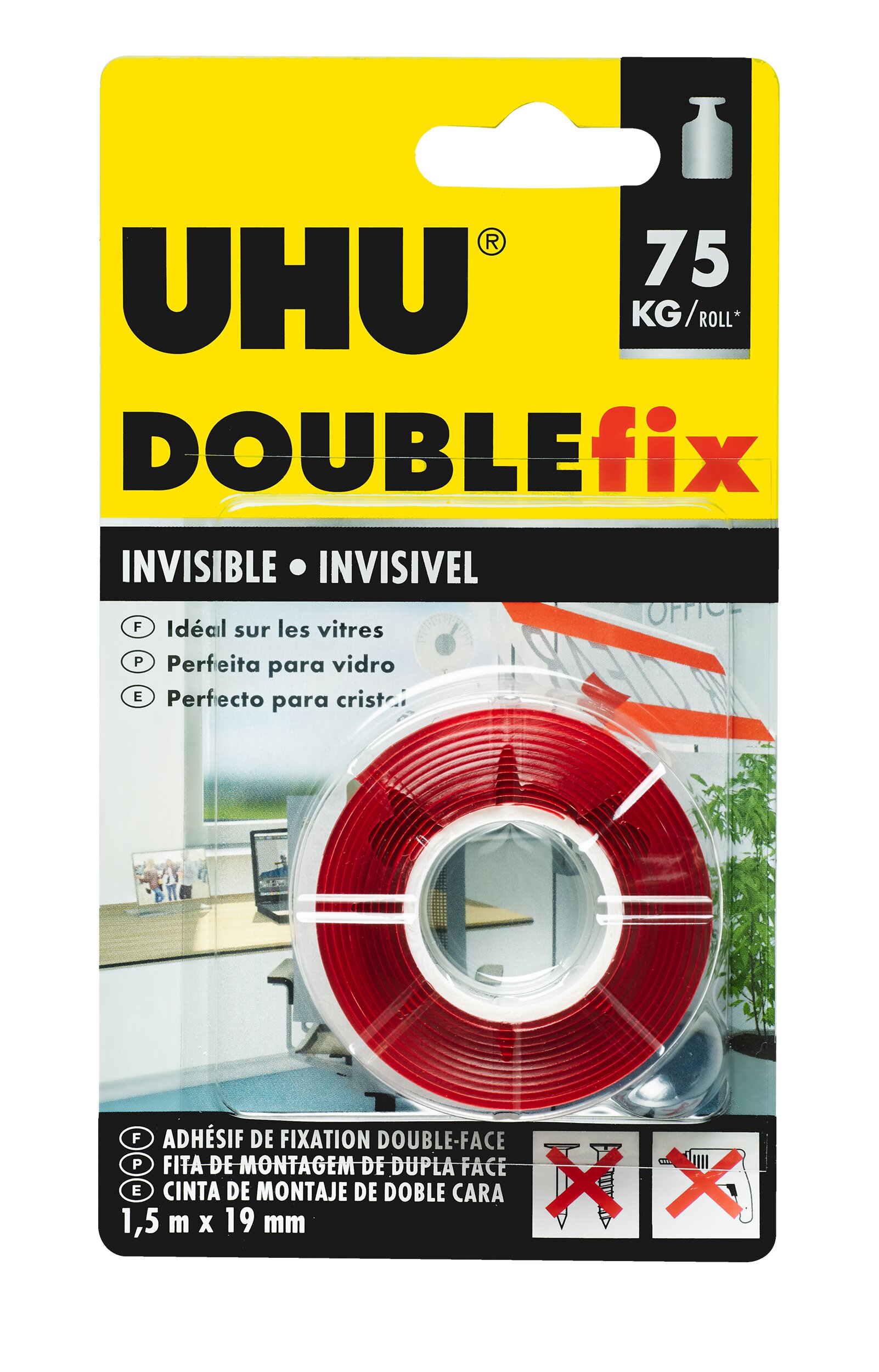 Imagem 0 de Fita Adesiva UHU Doublefix - Invisivel