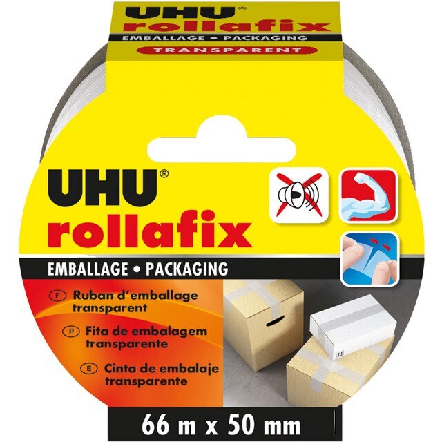 Fita embalagem UHU Rollafix transparente - 66mm x 50mm 1