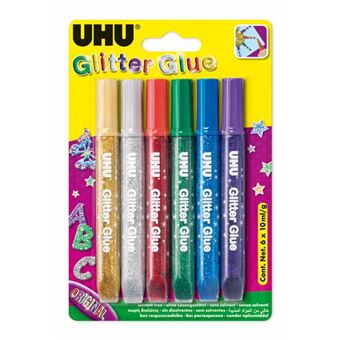 Imagem 0 de Cola UHU Glitter Glue 10ml - 6 Cores
