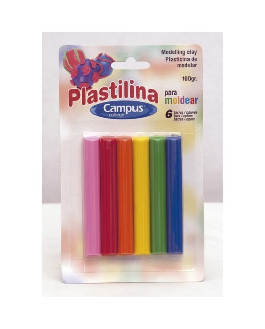 Imagem 0 de Blister de 6 Barritas de Plasticina Cores Variadas, Campus