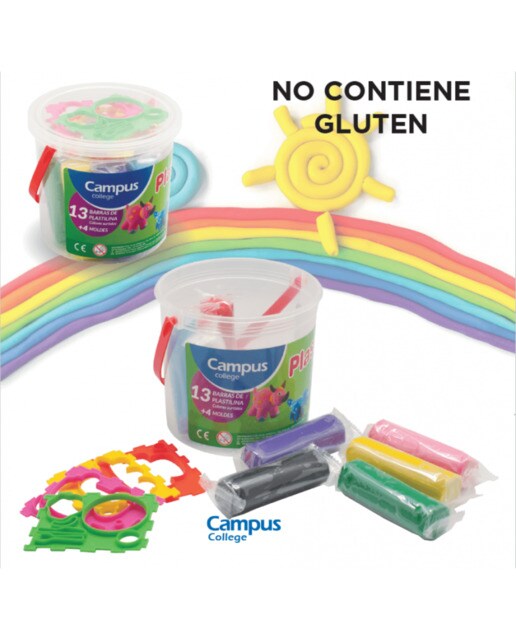 Balde de 13 Barritas de Plasticina de Cores Variadas Campus 1