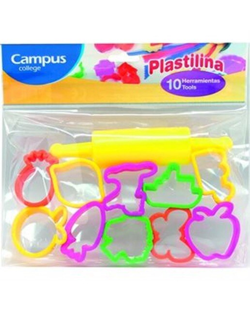 Imagem 0 de Conjunto de 10 Moldes + Rolo de Plasticina Campus