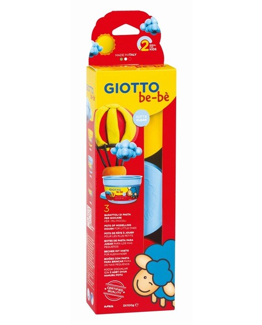 Imagem 0 de Estojo de 3 Unidades Super Massa para Brincar Be-Bè 100 g - Amarelo/Cíano/Vermelho