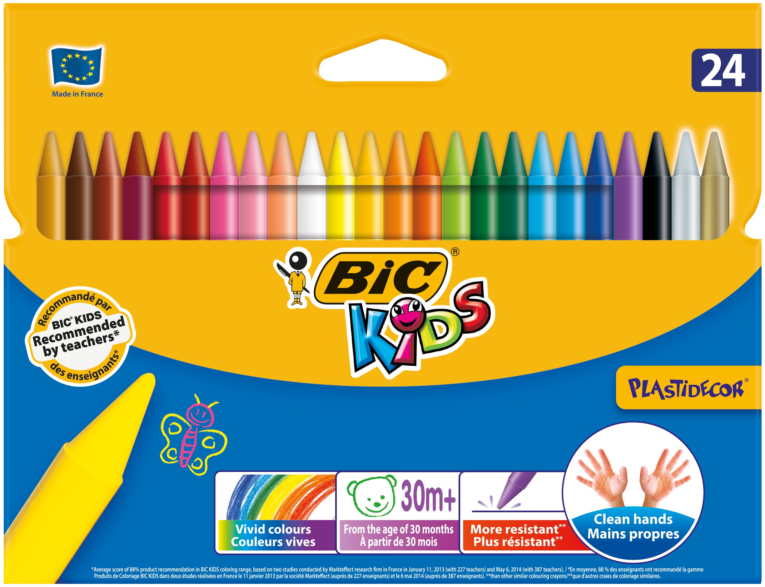 Imagem 0 de Pack de 24 lápis de cera de plástico de colorir Kids Plastidecor