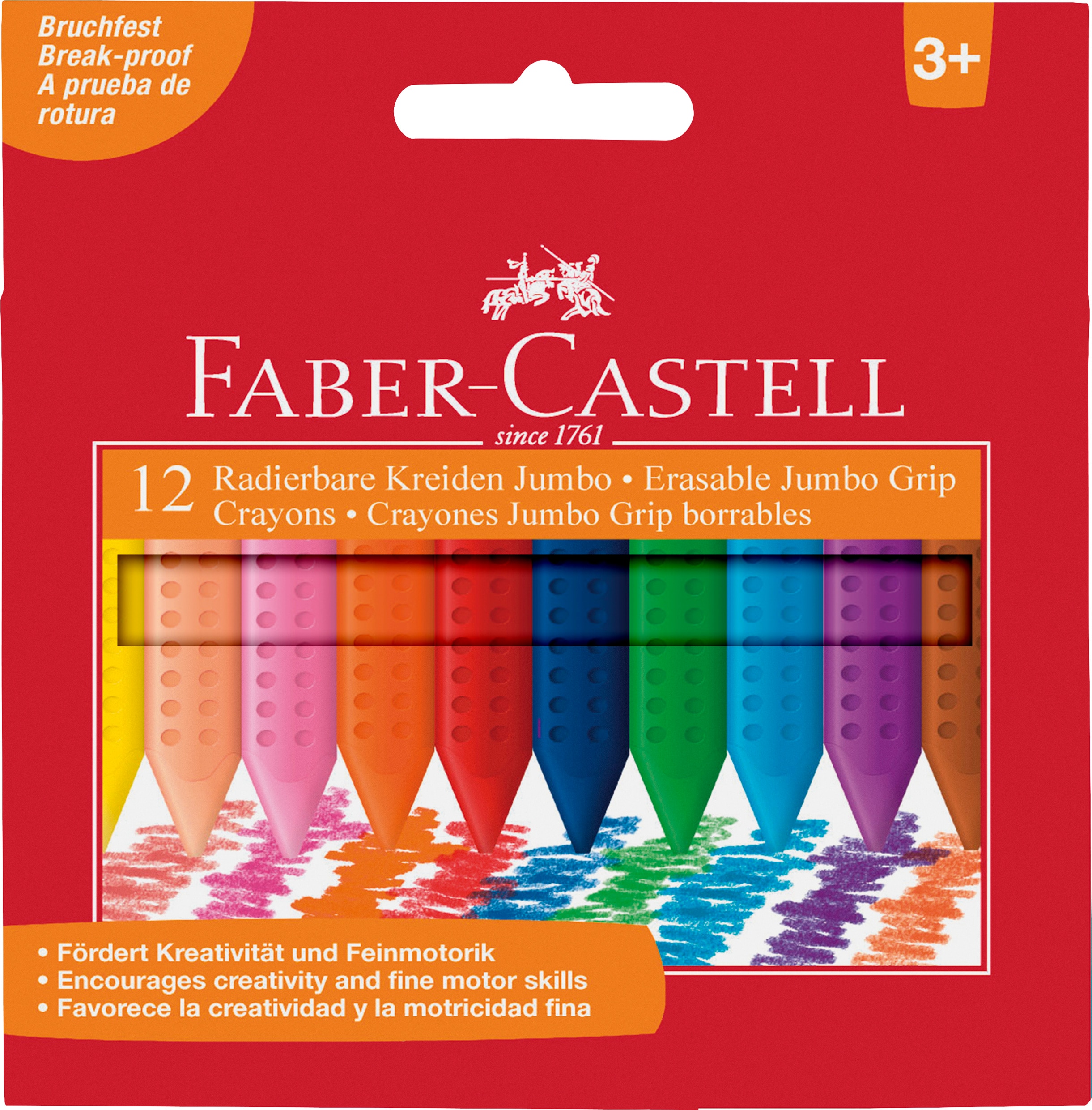 Imagem 0 de Caixa 12 Lápis de Cera Grip Jumbo Faber Castell