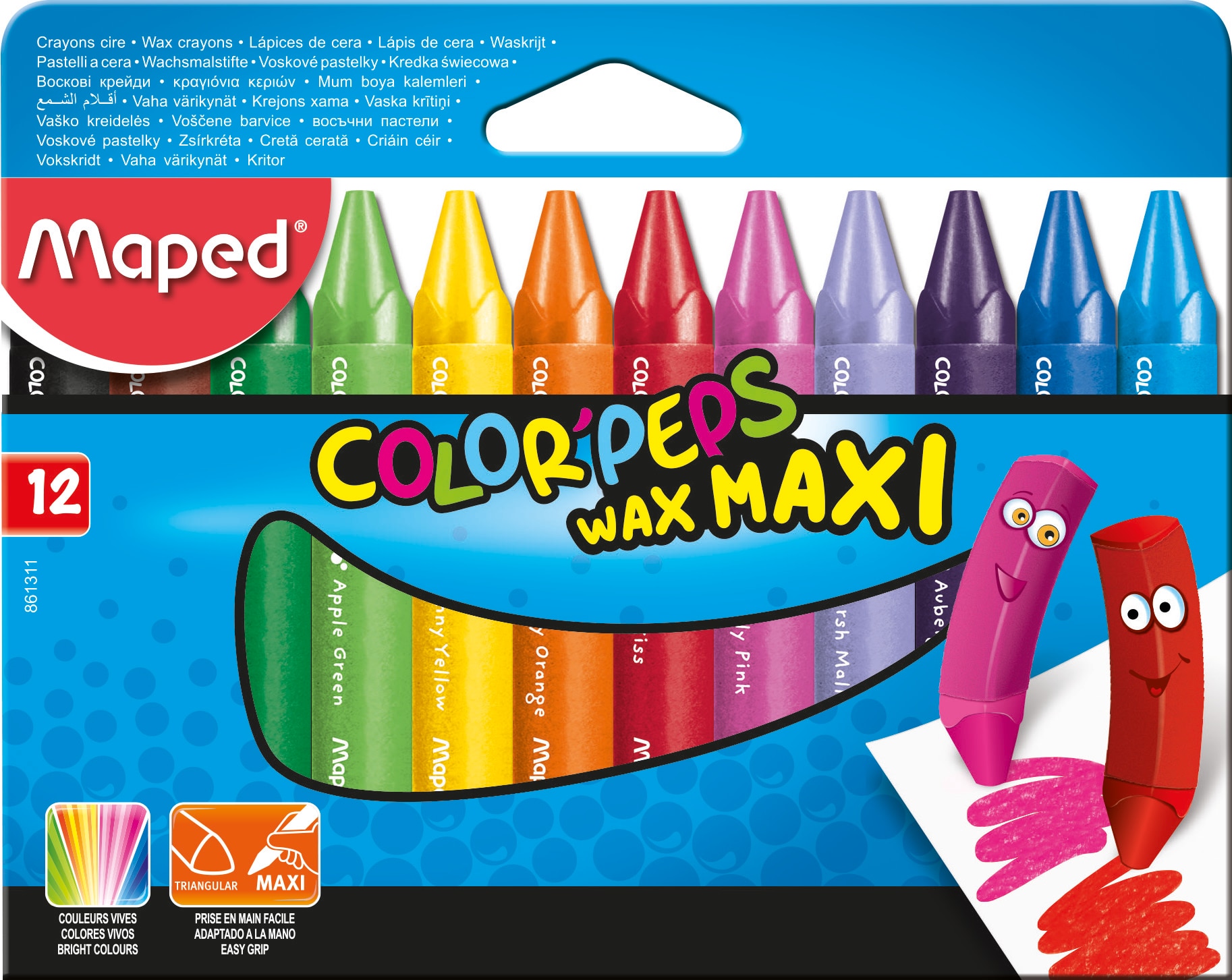 Imagem 0 de Pack de 10 Lápis de Cera Color' Peps Early Age Maped
