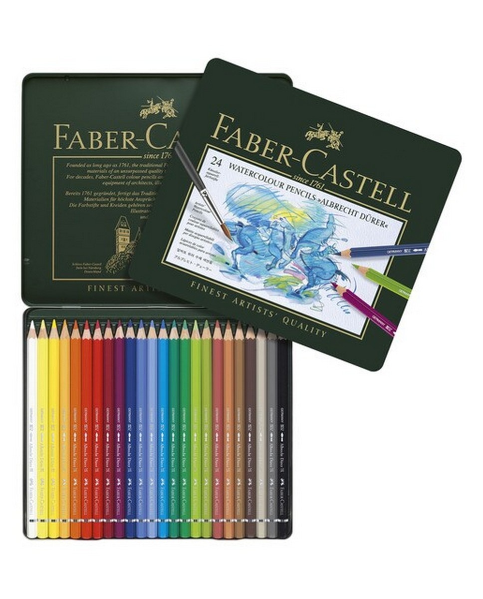 Estojo de Metal 24 Lápis Aguareláveis Albert Dürer de Faber-Castell Multicolor-1