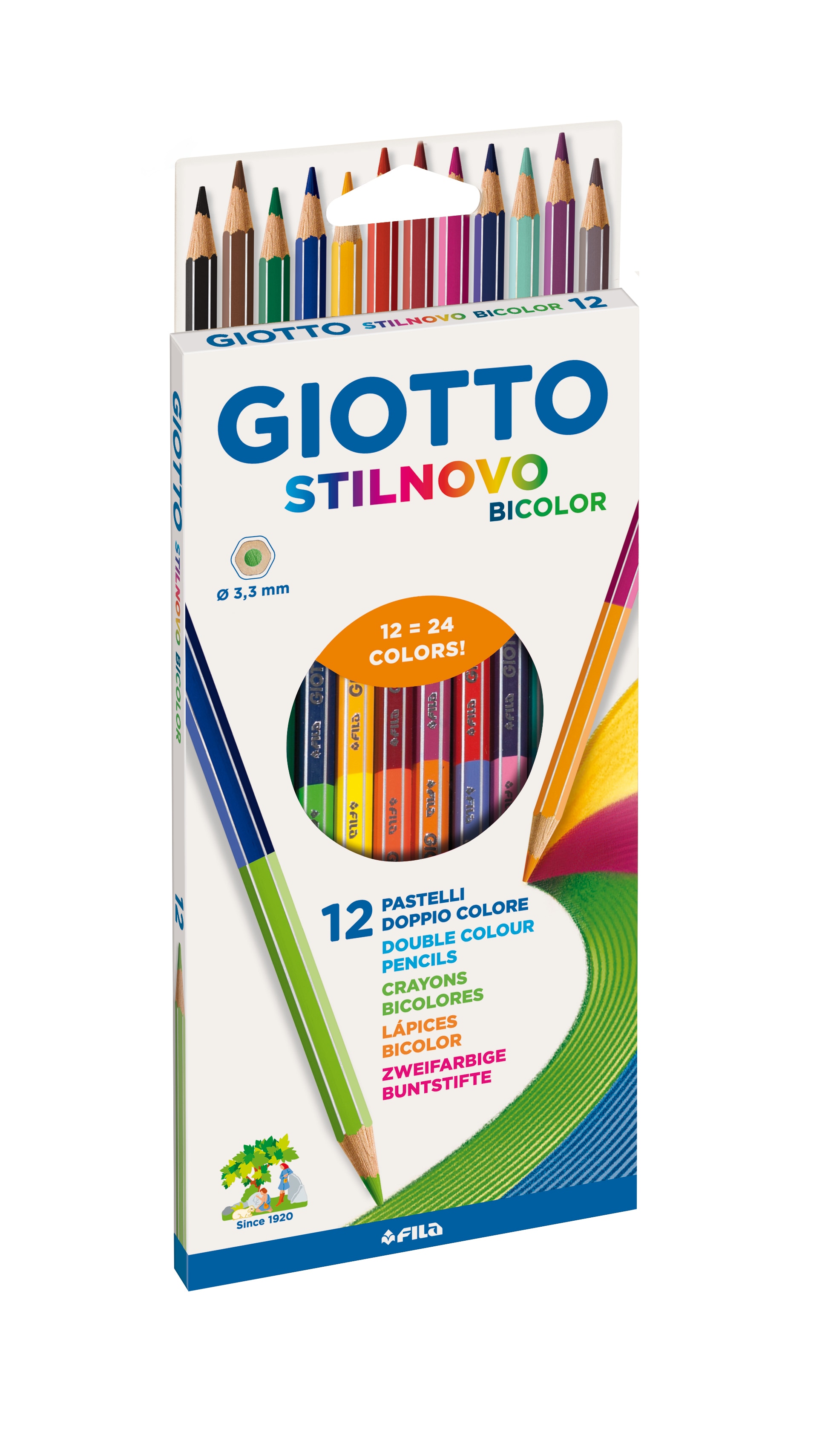 Caixa com 12 Lápis StilNovo Bicolor Giotto 1