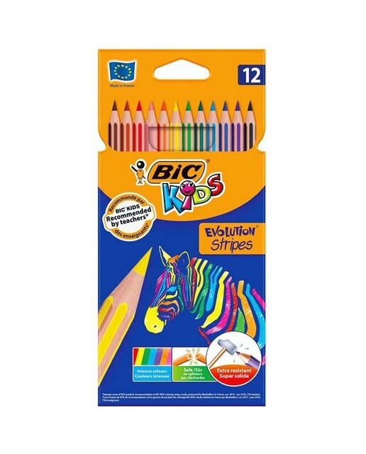 Pack de 12 Lápis de Cor para Criança de Colorir Kids Evolution Stripes 1