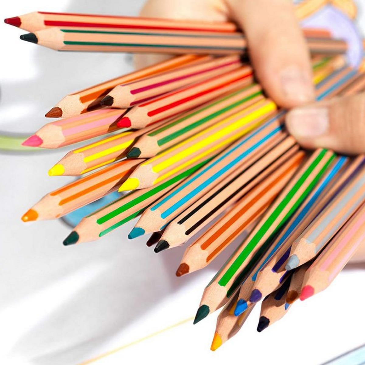 Pack de 12 Lápis de Cor para Criança de Colorir Kids Evolution Stripes 2