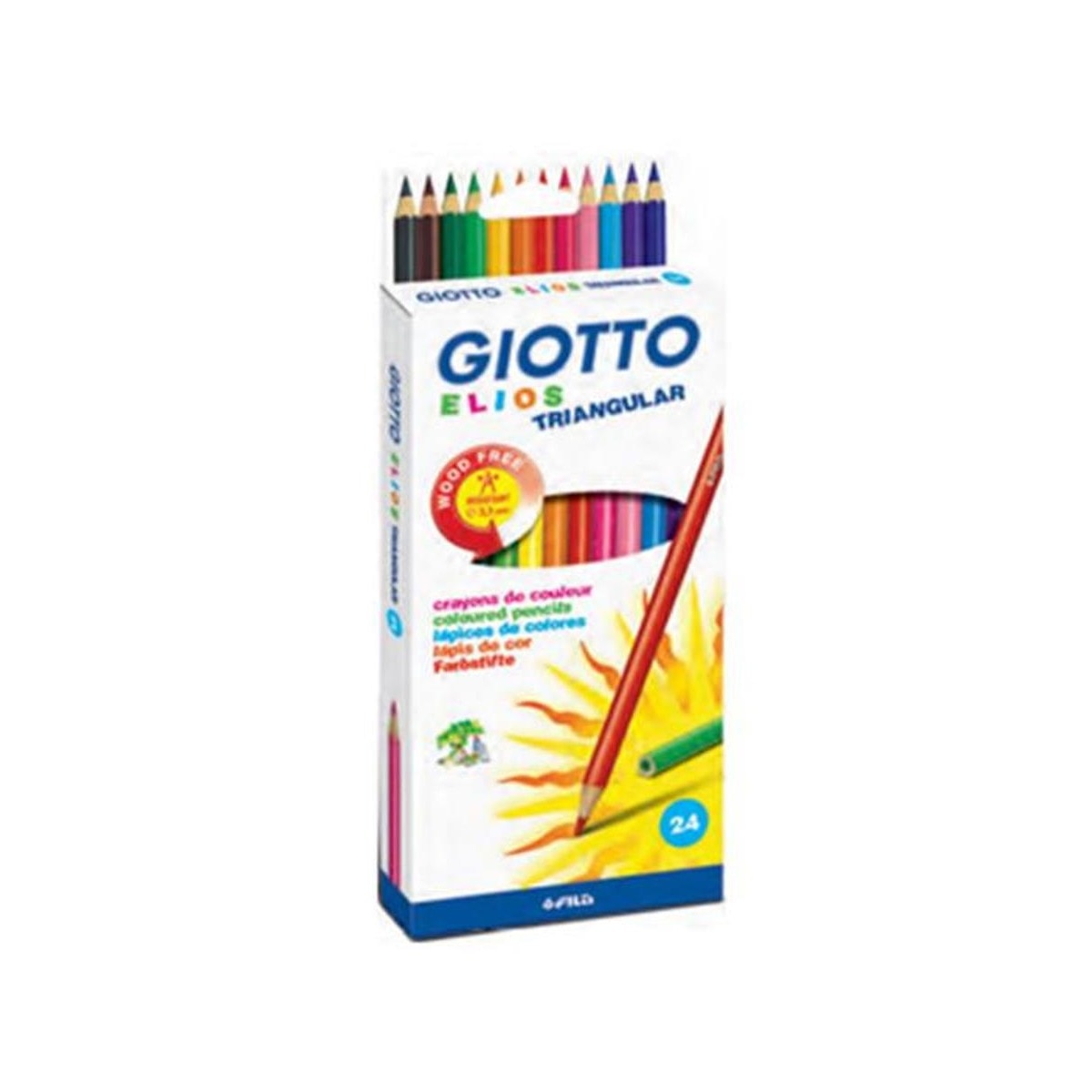 Lápis Cor 18cm Elios Triangular Caixa 24 unidades Giotto 1