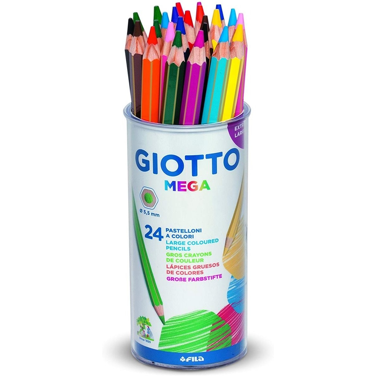 Lápis de Cor Mega Giotto Copo 24 Unidades 1