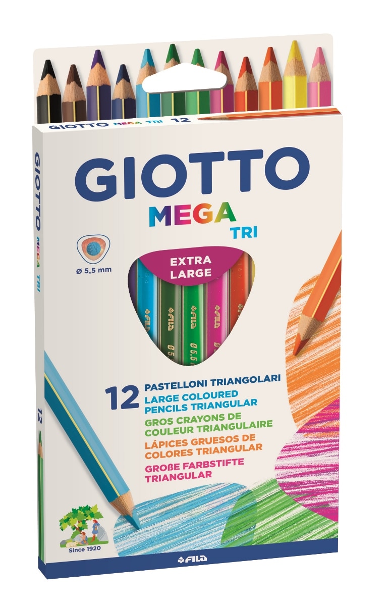Imagem 0 de Lápis de Cor Triangulares Giotto Mega Caixa 12 unidades