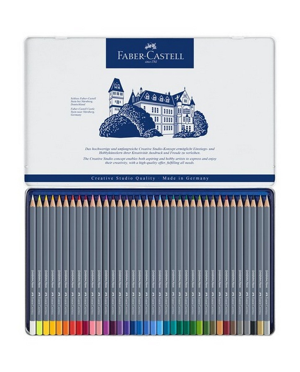 Estojo de Metal com 36 Lápis Aguareláveis Goldfaber Faber-Castell Multicolor-1