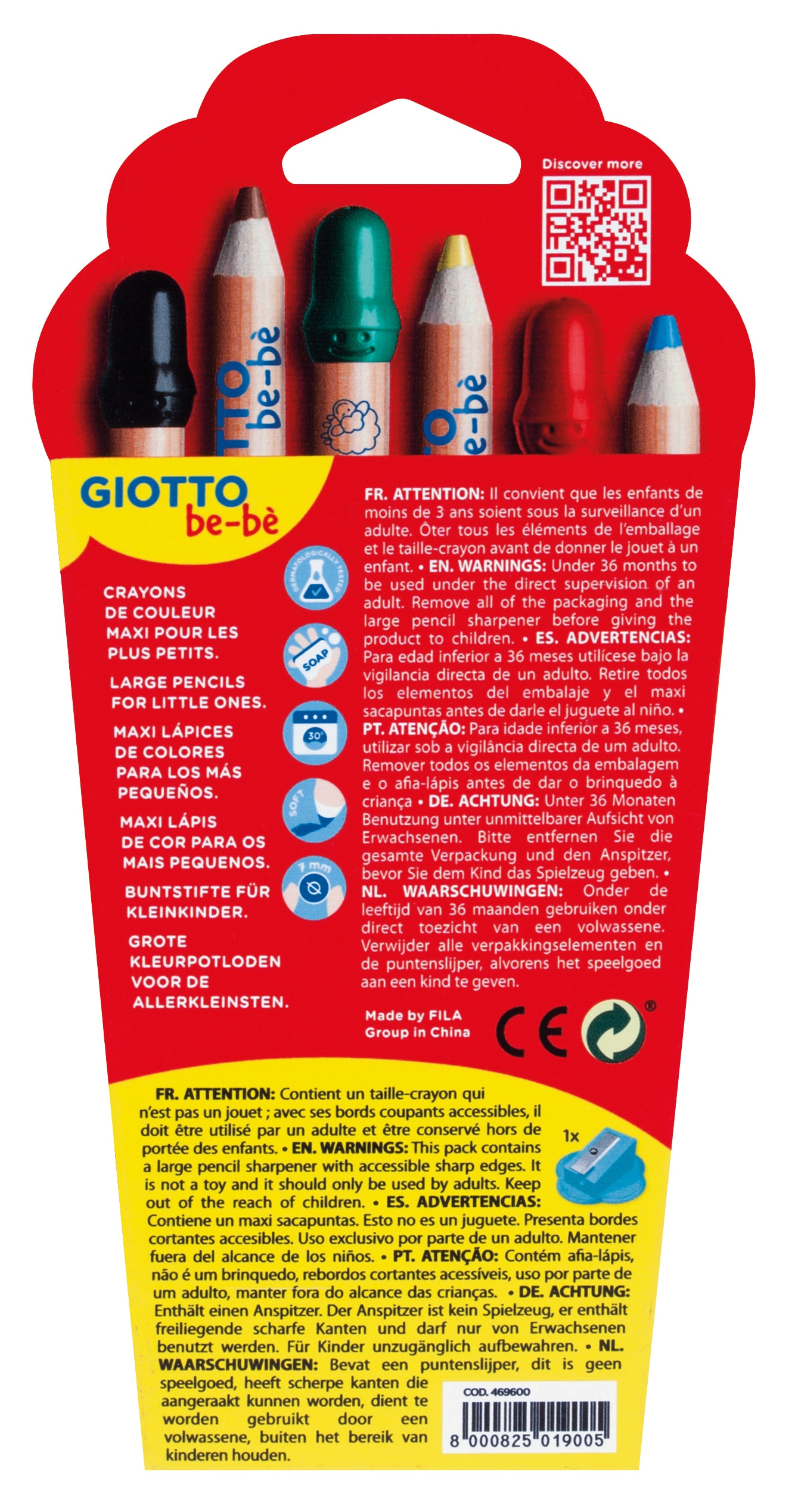 Estojo de 6 Super Lápis + Afia Be-Bè Multicolor-2