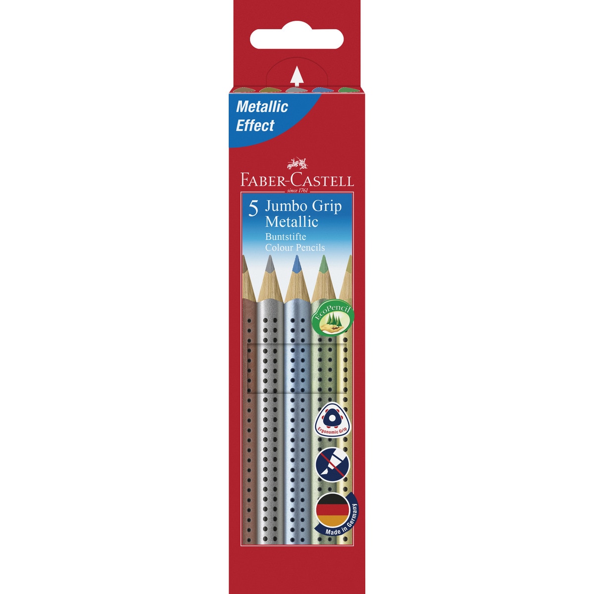 Caixa com 5 Lápis de Cor Grip Jumbo Faber Castell 1