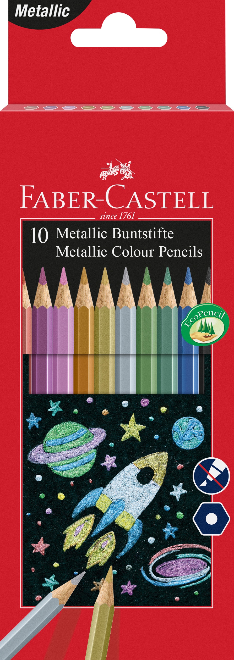 Imagem 0 de Caixa com 10 Lápis de Cor Metalizadas Faber Castell