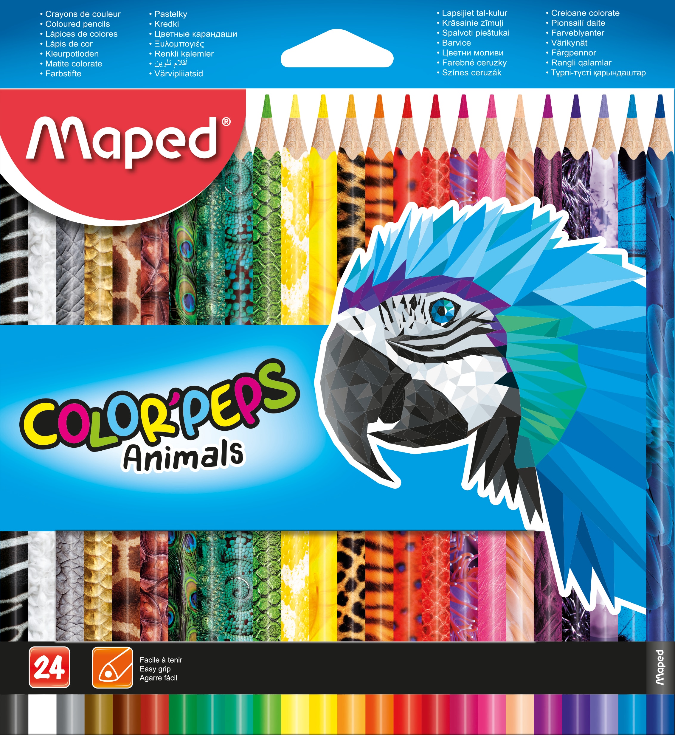 Caixa com 24 Lápis Cor Peps Animais 1