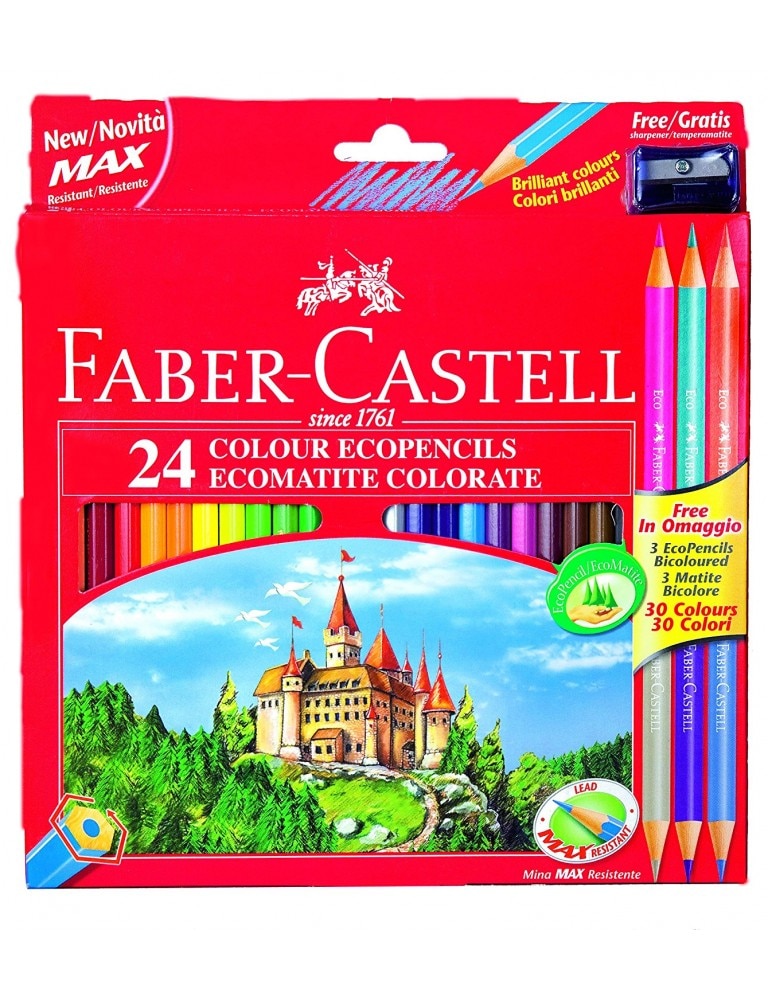 Caixa Lápis de cor 24 + 3 Bicolor Faber Castell 1