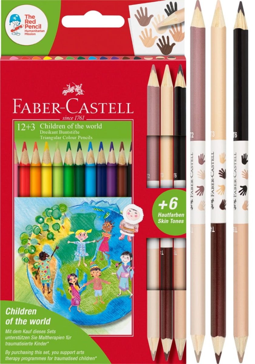 Caixa de 12 lápis de cor triangulares + 3 2
