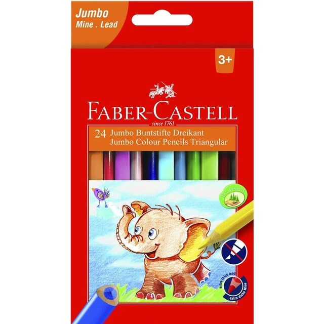 Caixa de 24 lápis de cor Jumbo triangulares 1