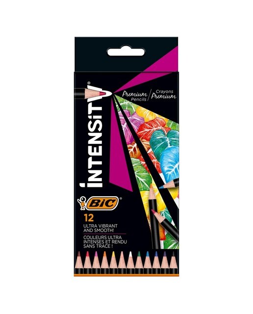 12 Lápis de cCor de madeira BIC Intensity Premium 1