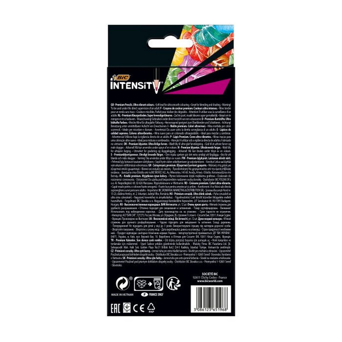 12 Lápis de cCor de madeira BIC Intensity Premium 2