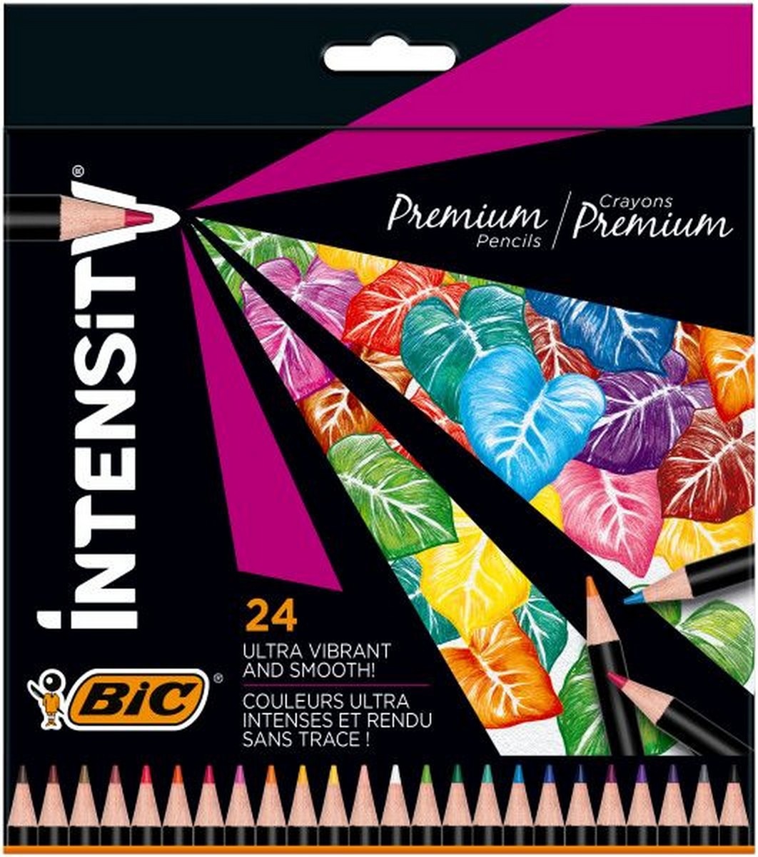 24 Lápis de cor de madeira BIC Intensity Premium 1
