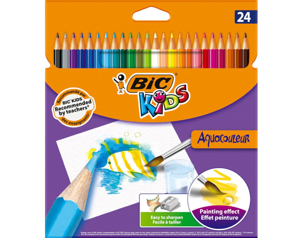 Imagem 0 de Conjunto de 24 Lápis de Cor Bic Kids Aquacouleur