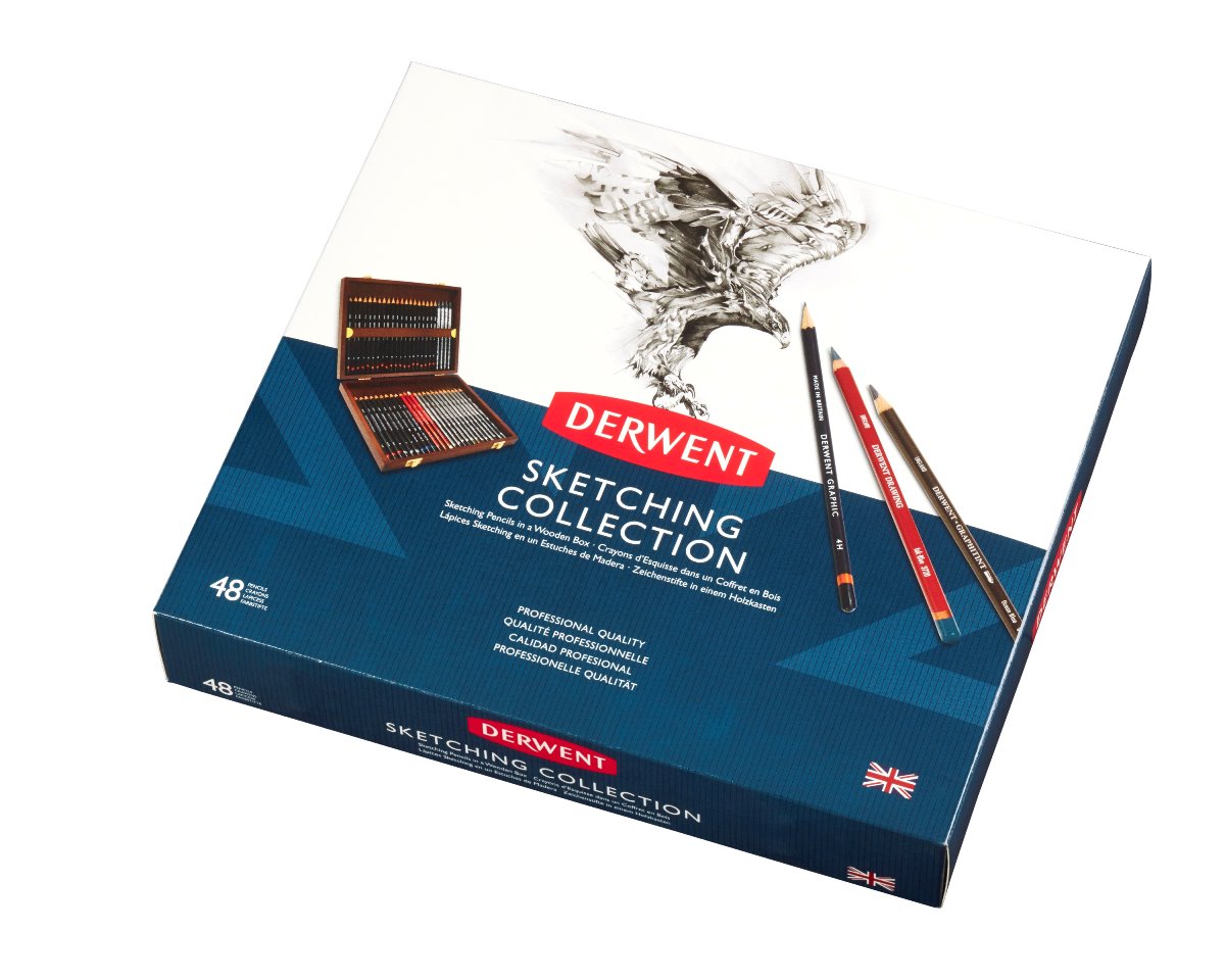 Caixa de Madeira de 48 Lápis para Sketching 1
