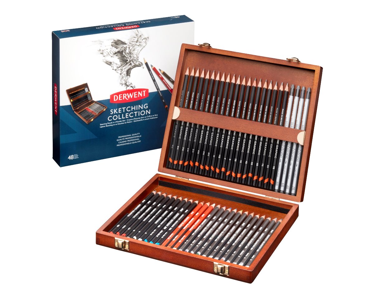 Caixa de Madeira de 48 Lápis para Sketching 2