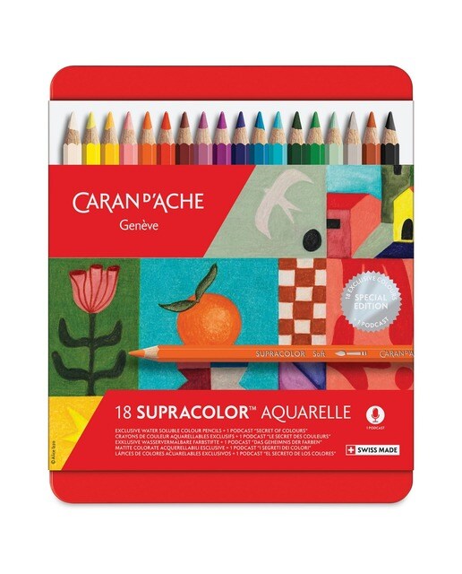 Caran d'Ache Supracolor Soft Aquarelle Pencils - Cores Sortidas, Conjunto de 18, Edição Especial 1