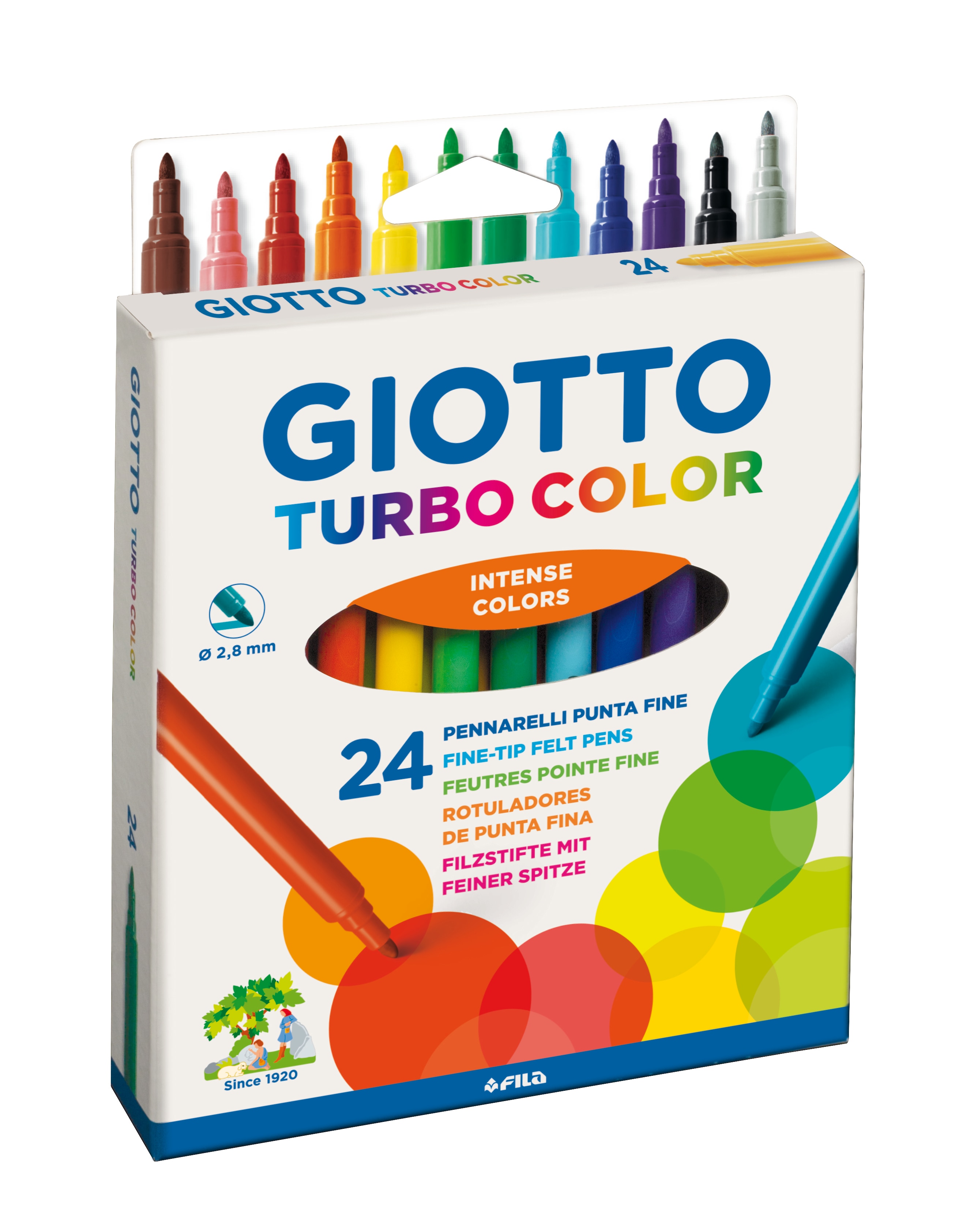 Imagem 0 de Estojo com Asa 24 Canetas de Feltro Turbo Color