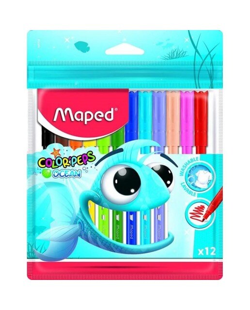 Caixa de 12 Canetas de Feltro Color Peps Ocean Maped 1
