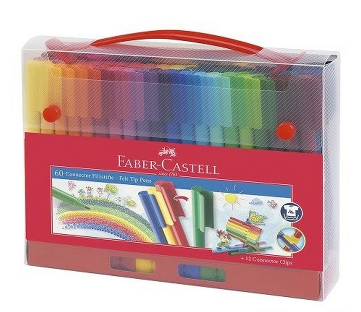 Imagem 0 de Maleta de 60 Marcadores Connector Faber-Castell