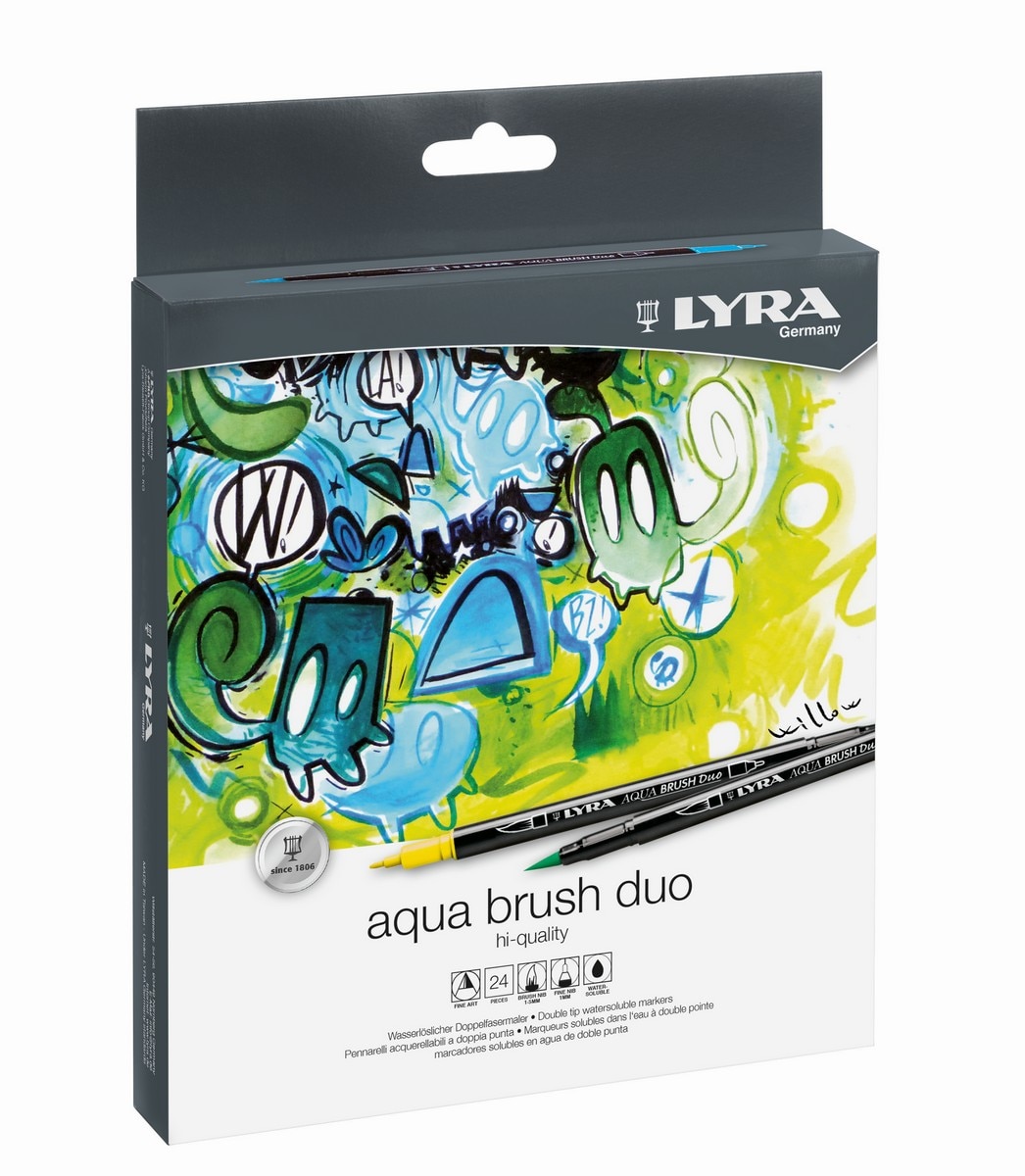 Imagem 0 de Marcadores Dupla Ponta Aguareláveis Lyra Aqua Brush Duo