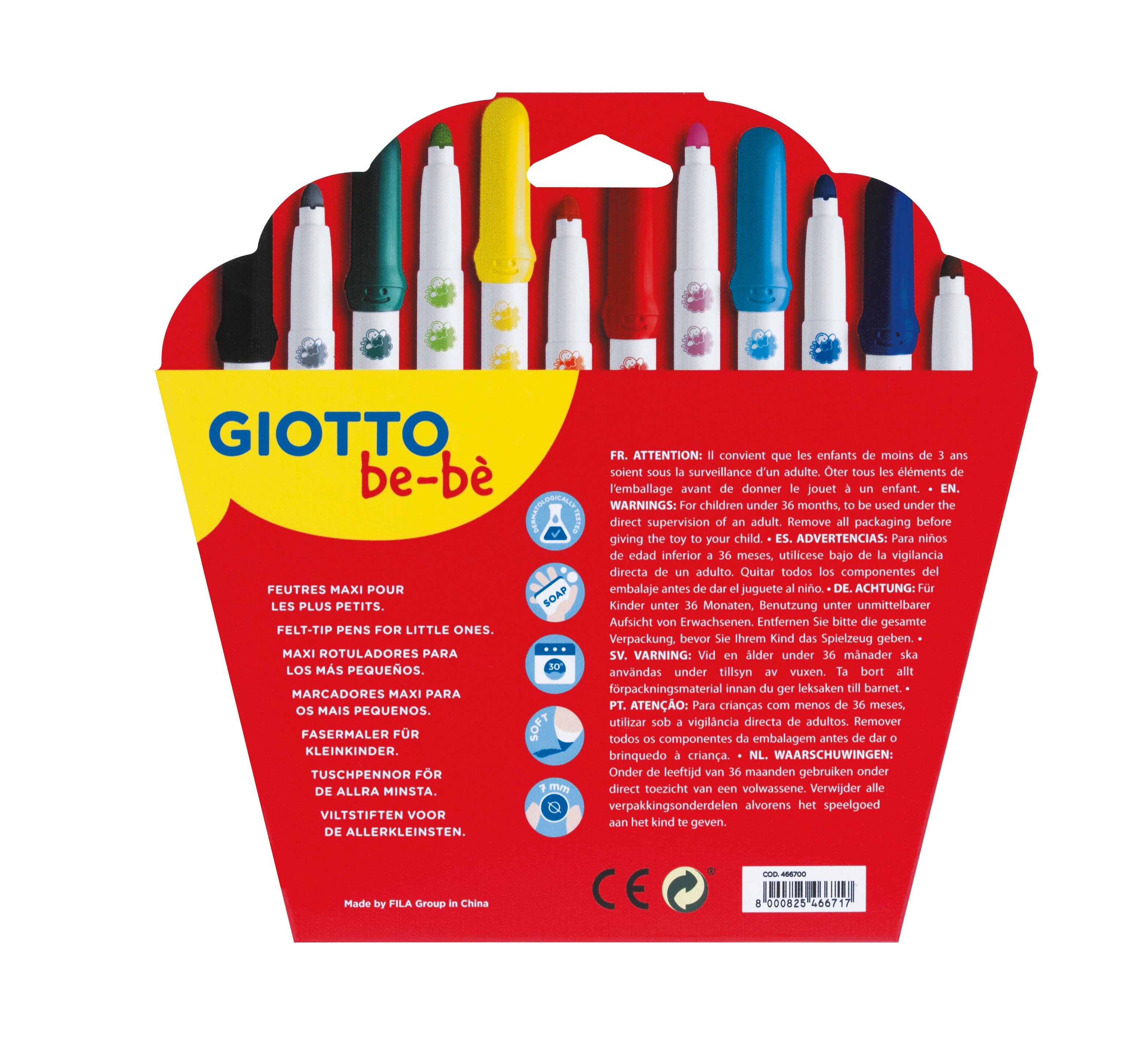 12 Marcadores Giotto Be-Be Super 5 mm 2