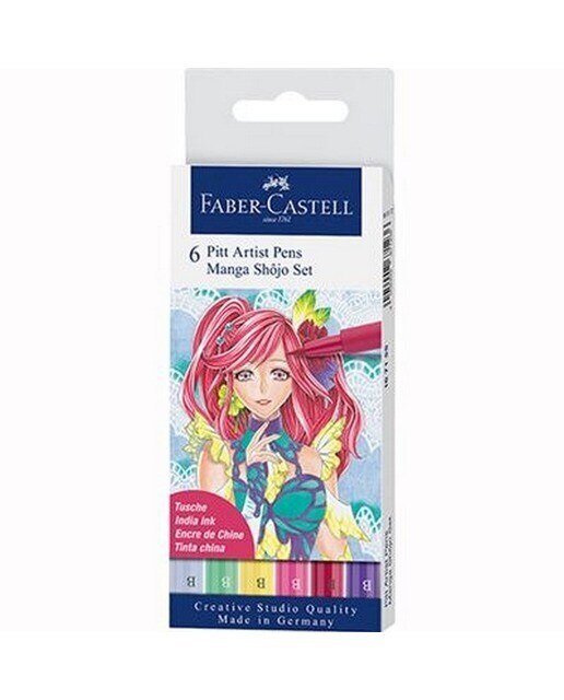 Marcadores Pitt Pen Pincel Faber-Castell Manga Shôjo 1