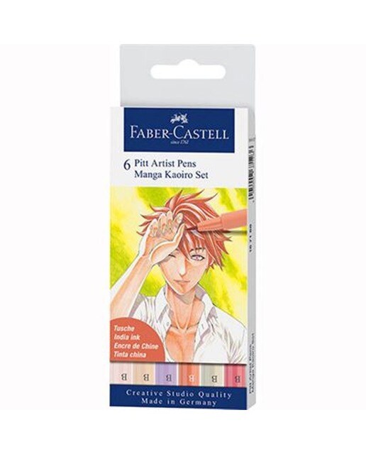 Marcadores Pitt Pen Pincel Faber-Castell - Manga Kaoiro - 6 Unidades 1