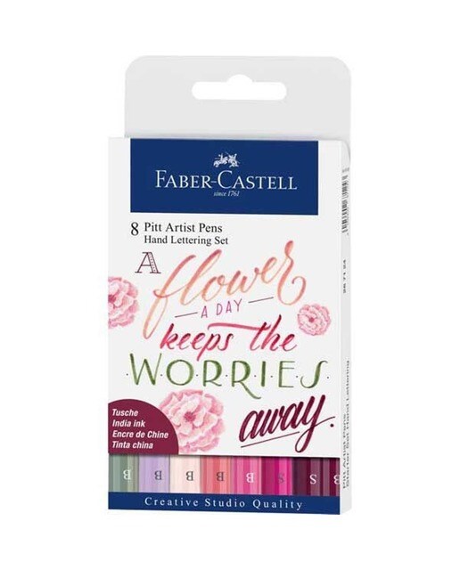 Marcador de Desenho FABER-CASTELL Hand Lettering Set 8 Unidades 1