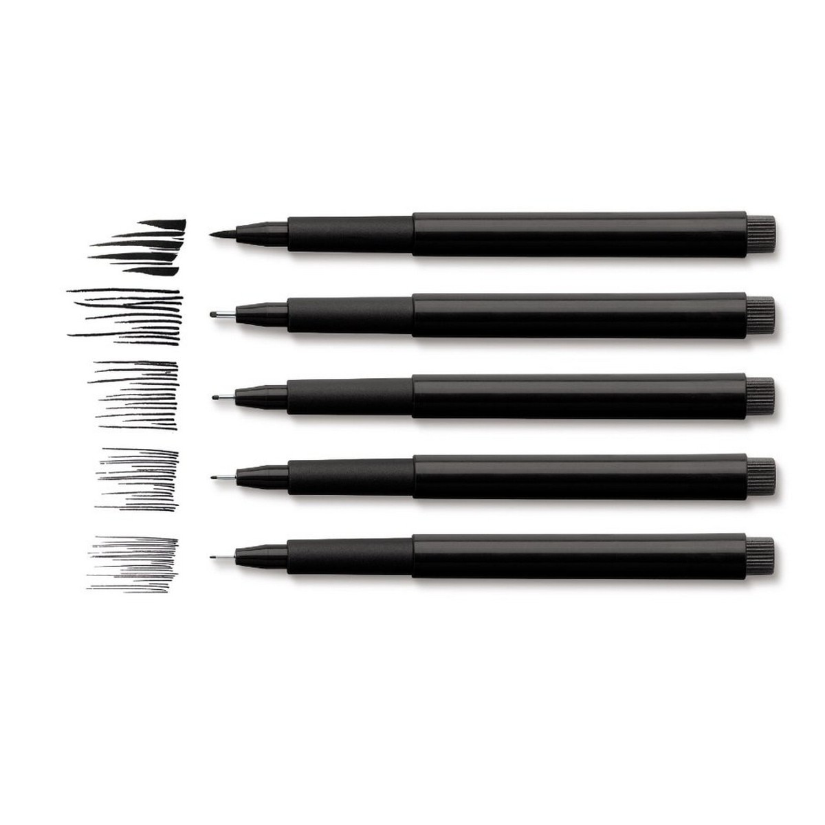 Estojo de 4 canetas de feltro PITT Artist Pen Black Faber-Castell Preto-2
