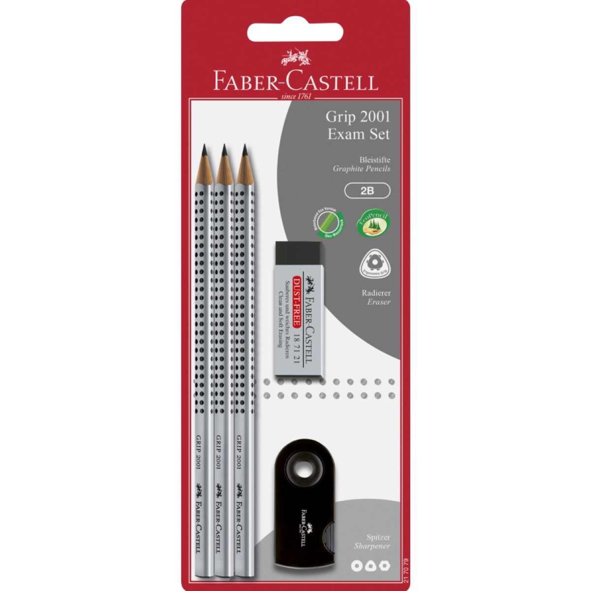 Conjunto 3 Lápis + Borracha + Afia Faber Castell 1