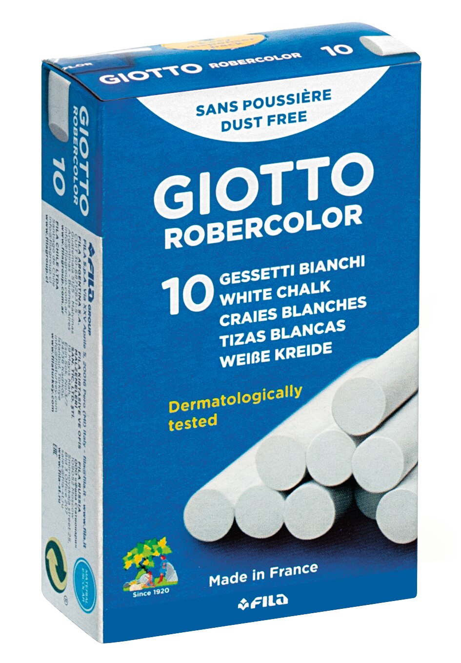 Caixa com 10 Gizes em Branco Giotto 1