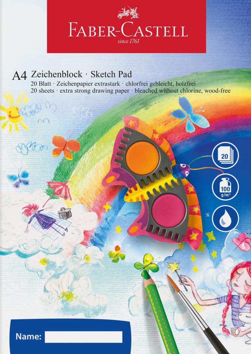 Bloco de Desenho A4 20 Folhas Extra Fortes Faber Castell 1
