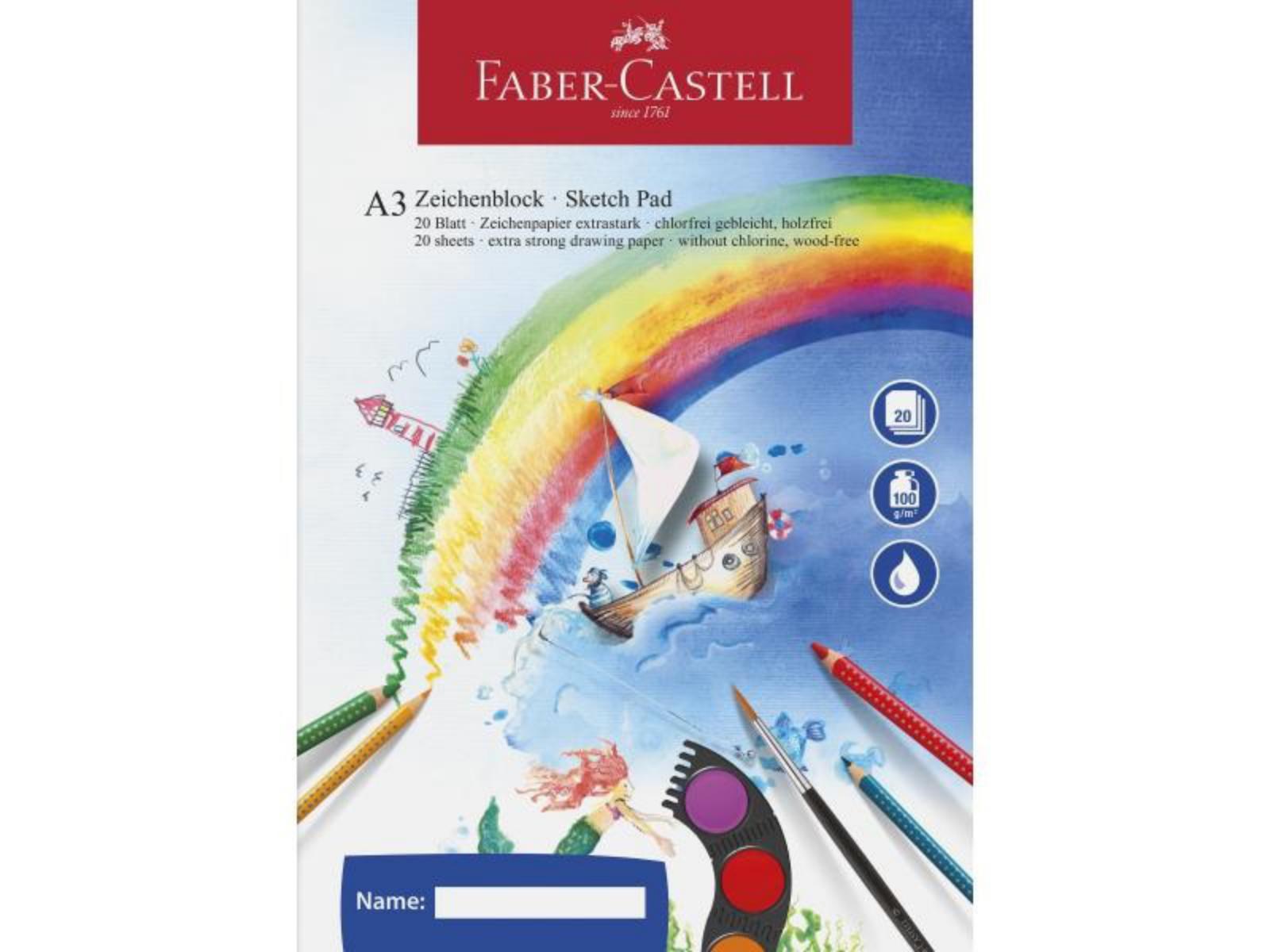Imagem 0 de Bloco de Desenho A3 20 Folhas extra fortes Faber Castell